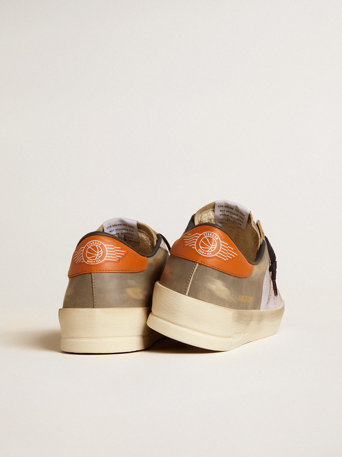 Golden Goose - Stardan LTD en cuir gris et en résille avec étoile et contrefort en cuir in