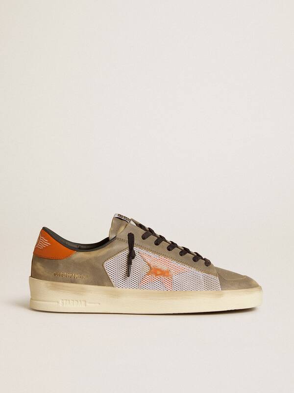 Golden Goose - Stardan LTD in gray leather and mesh with leather star and heel tab in 