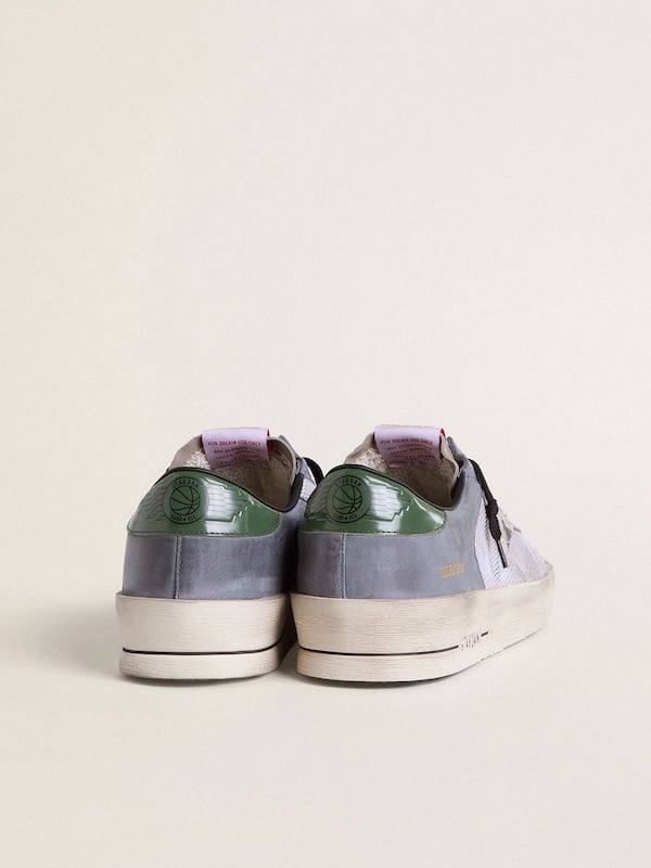 Golden Goose - Men's Stardan in powder-blue suede with green leather star and heel tab in 
