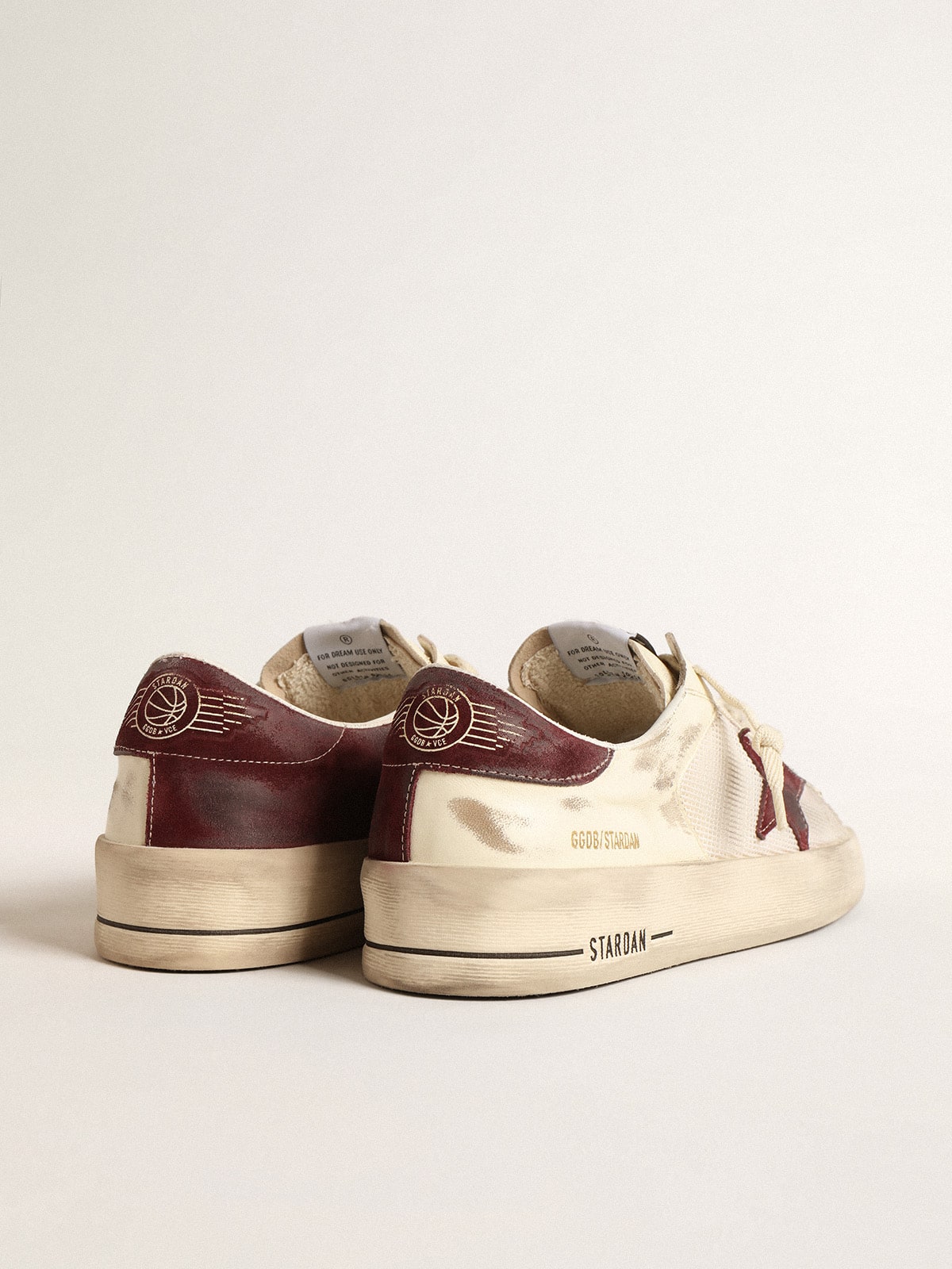 Golden Goose - Stardan in nappa and mesh with wine-red suede star and heel tab in 