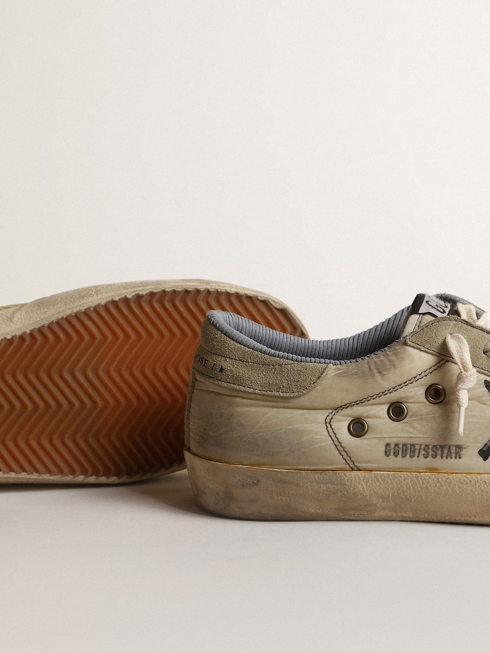 Golden Goose - Super-Star in nylon with black screen-printed star and suede heel tab in 
