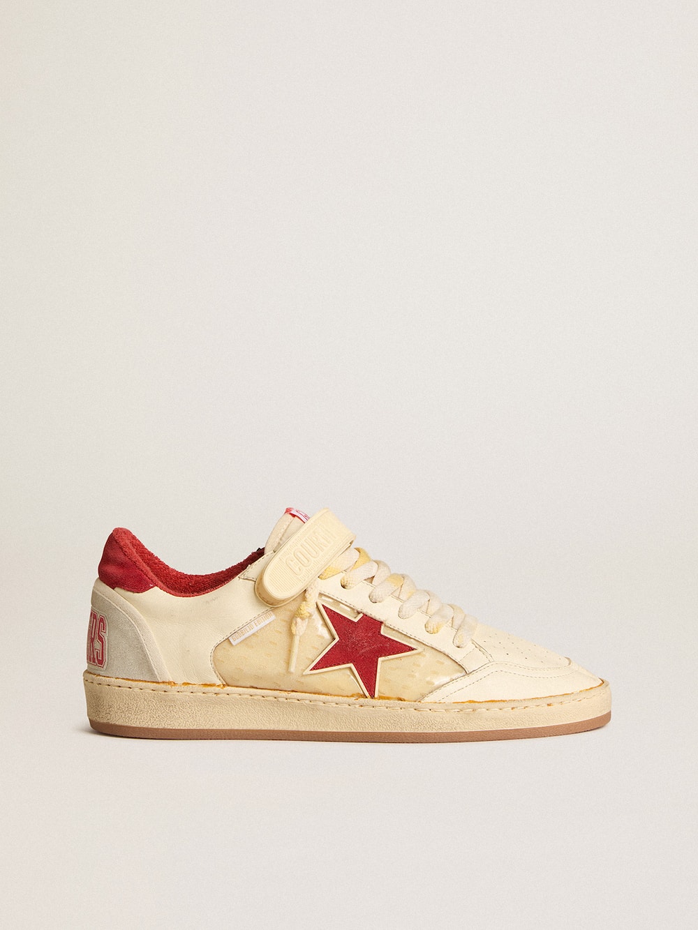 Golden Goose - Men’s Ball Star LAB in nappa and PVC with red suede star and heel tab in 