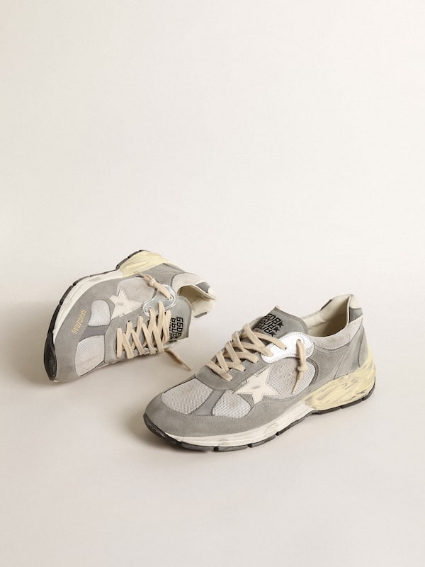 Golden Goose - Men’s Dad-Star in suede and mesh with white leather star and heel tab in 