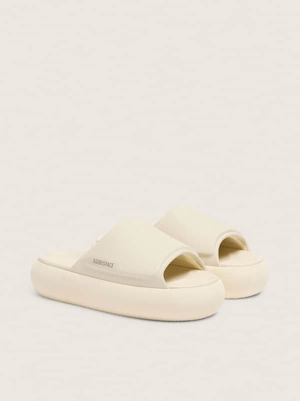 Golden Goose - Men's Space-Star Slide slip-ons in white leather in 