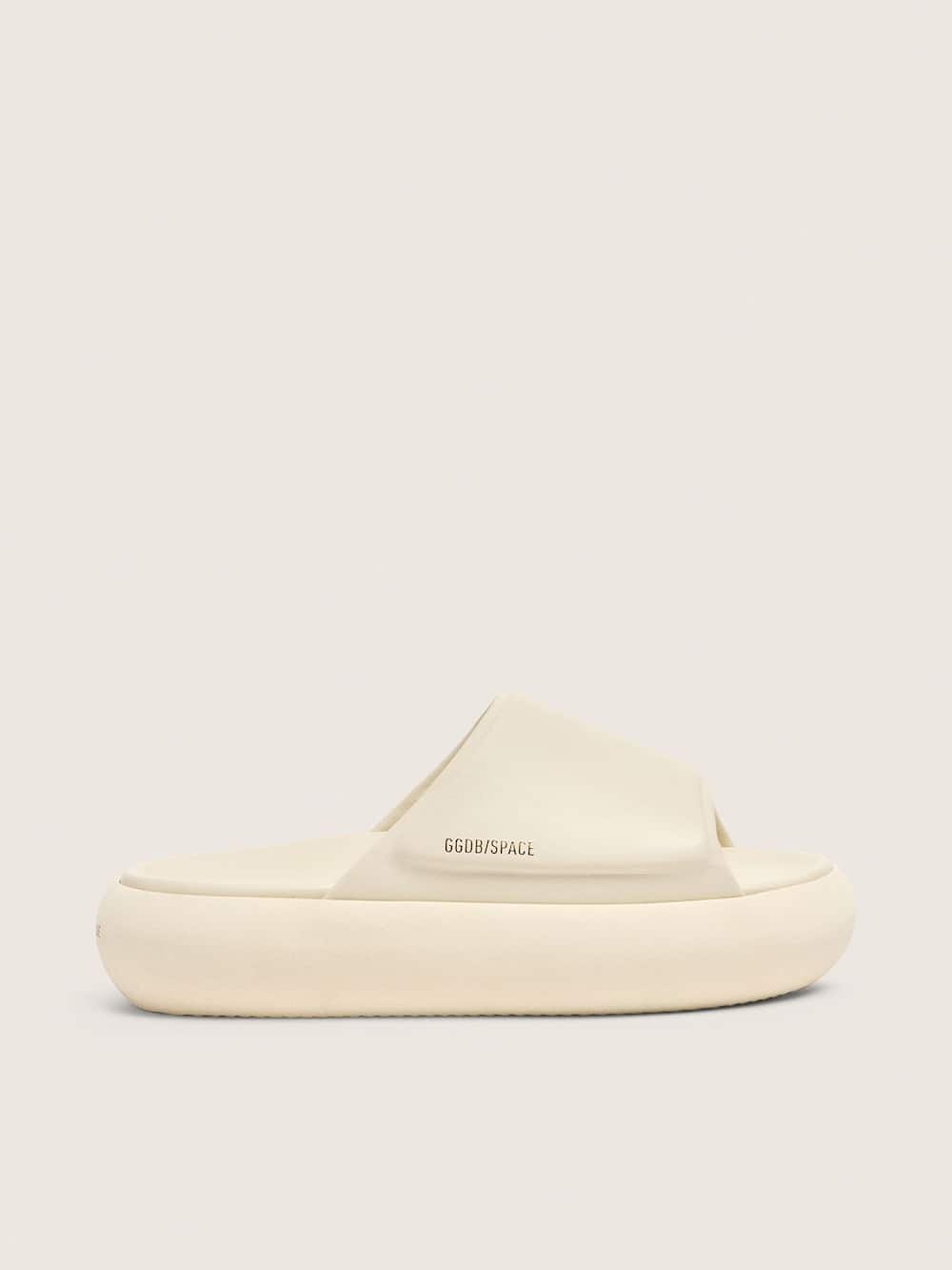 Claquettes Space-Star pour homme en cuir blanc — Golden Goose