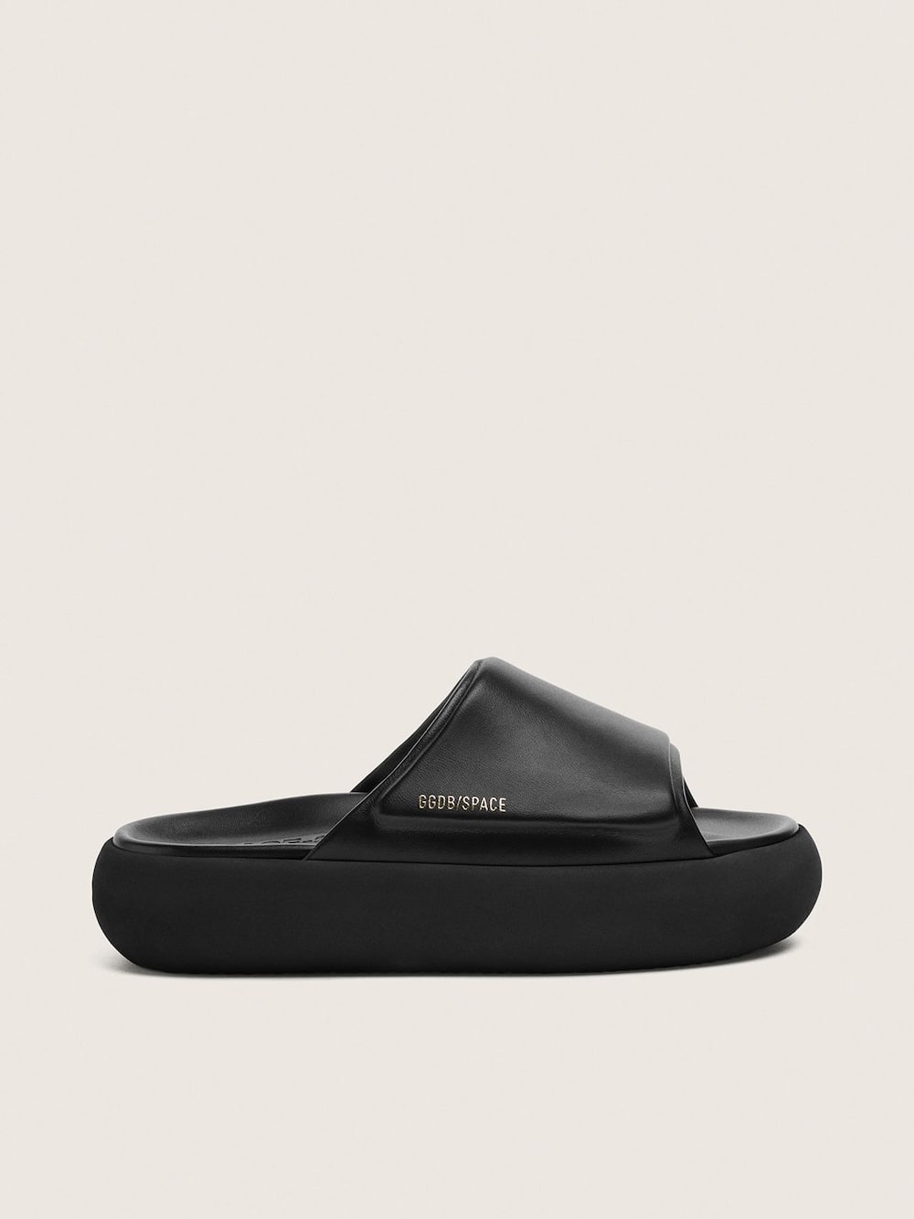 Claquettes Space-Star pour homme en cuir noir — Golden Goose