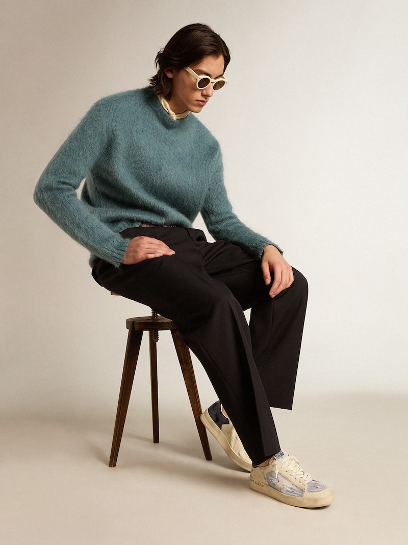 Golden Goose - Stardan en cuir et en r&eacute;sille blancs avec &eacute;toile en cuir blanc in 