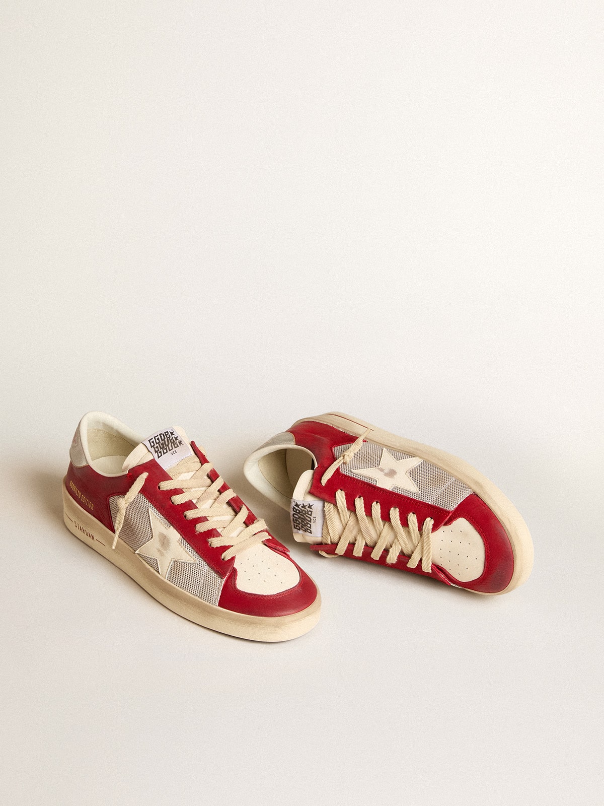 Golden Goose - Stardan LTD en résille et cuir nubuck avec étoile en cuir nappa et contrefort en cuir in 