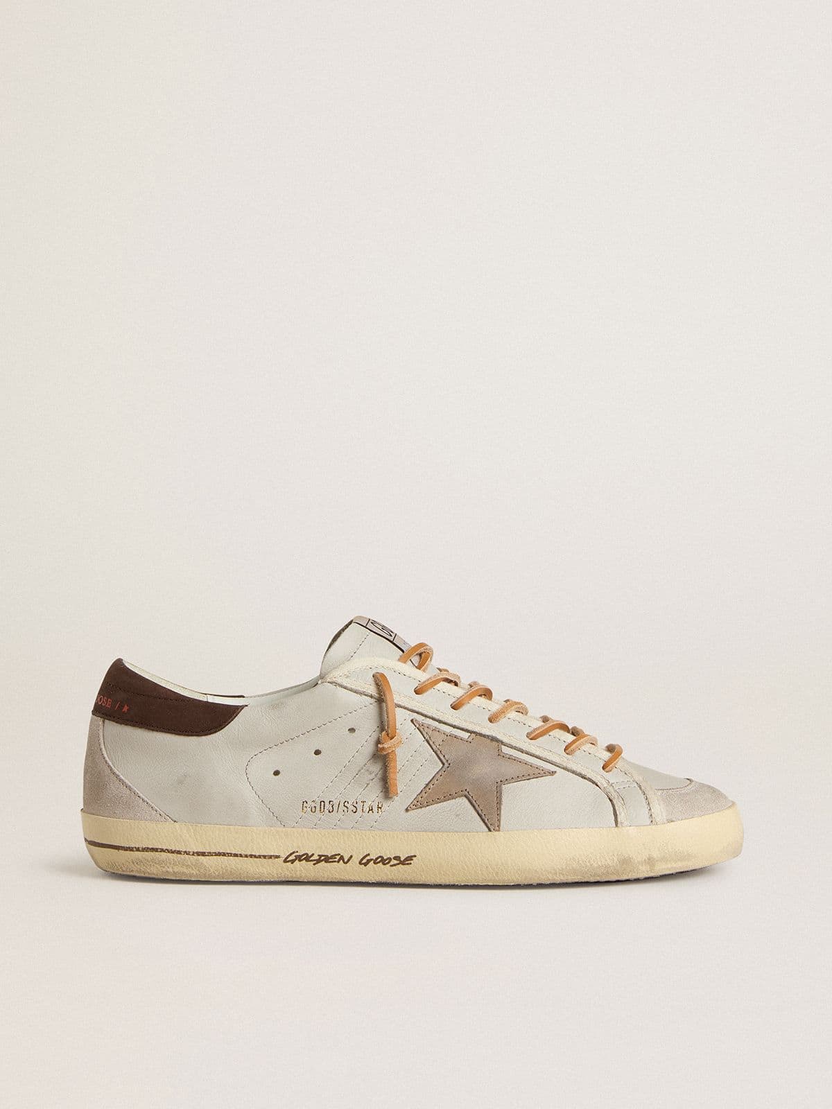Golden Goose - Super-Star para hombre con estrella de piel con estampado cocodrilo color tabaco y refuerzo del talón de piel negra in 