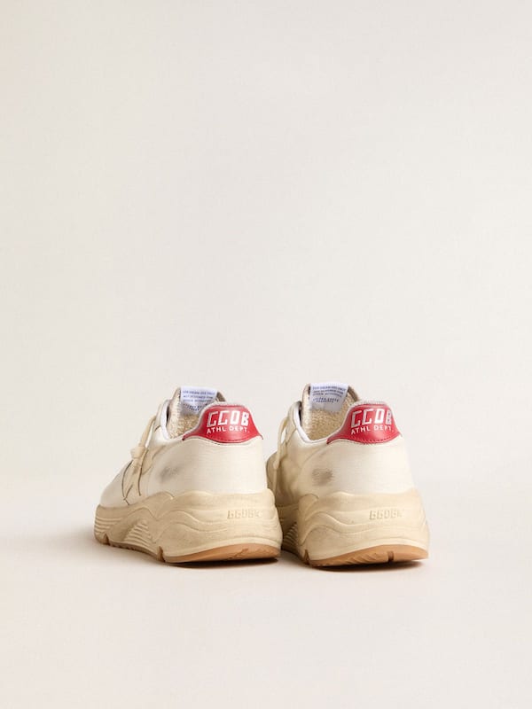 Golden Goose - Men’s Running Sole in nappa leather with beige leather star and red heel tab in 