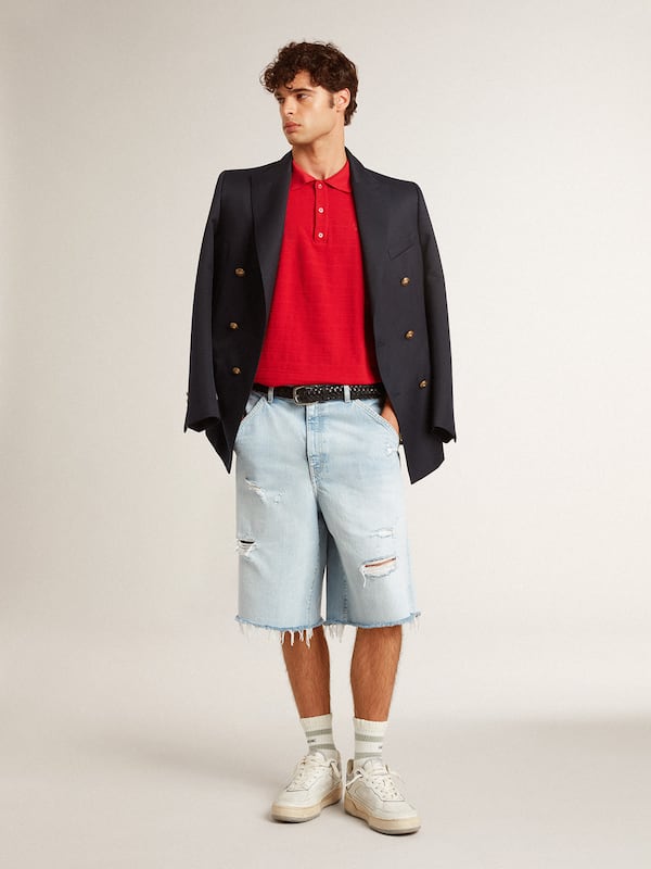Golden Goose - Men’s Forty2 with grey star and white leather heel tab in 