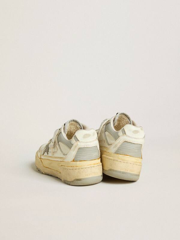 Golden Goose - Men’s Forty2 in white leather with laces with Swarovski crystals and gray star in 