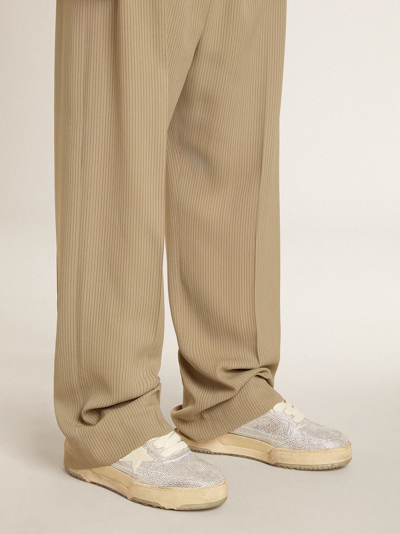Golden Goose - Forty2 Uomo in pelle bianca e cristalli Swarovski con stella bianca in 