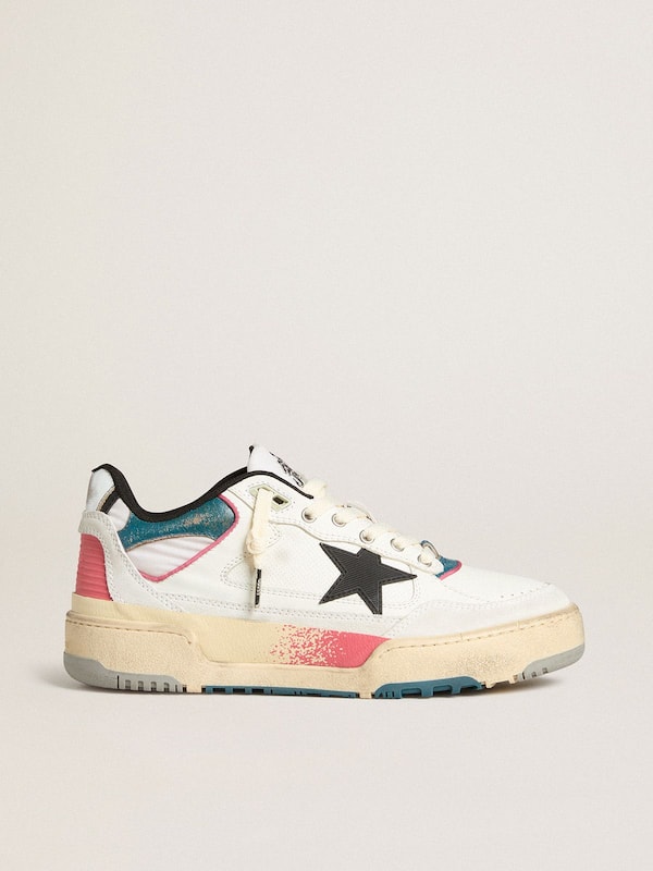 Golden Goose - Men's Forty2 with black star and silver foiled leather heel tab in 