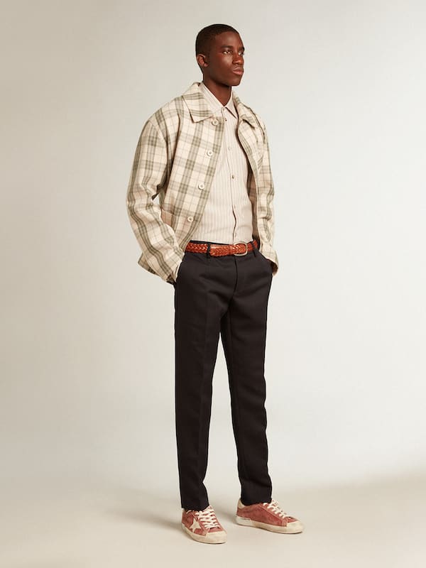 Golden Goose - Men's Super-Star in red leather with cream nubuck star and heel tab in 