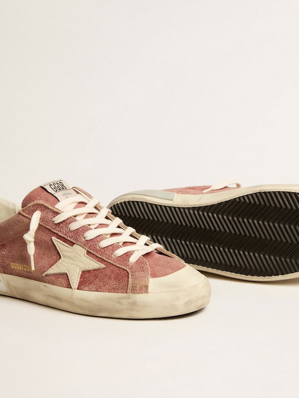 Golden Goose - Men's Super-Star in red leather with cream nubuck star and heel tab in 