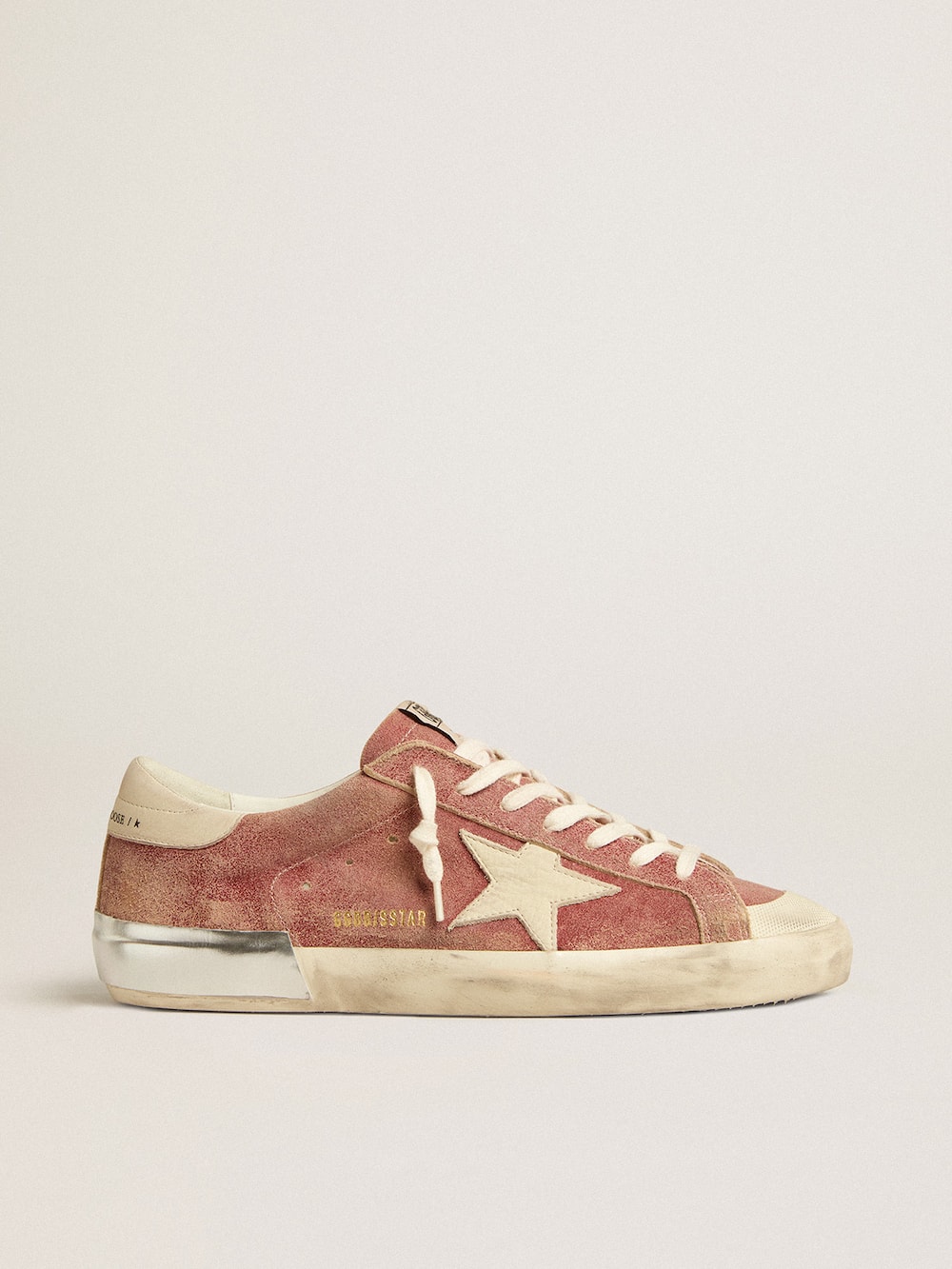 Golden Goose - Super-Star in red leather with cream nubuck star and heel tab in 