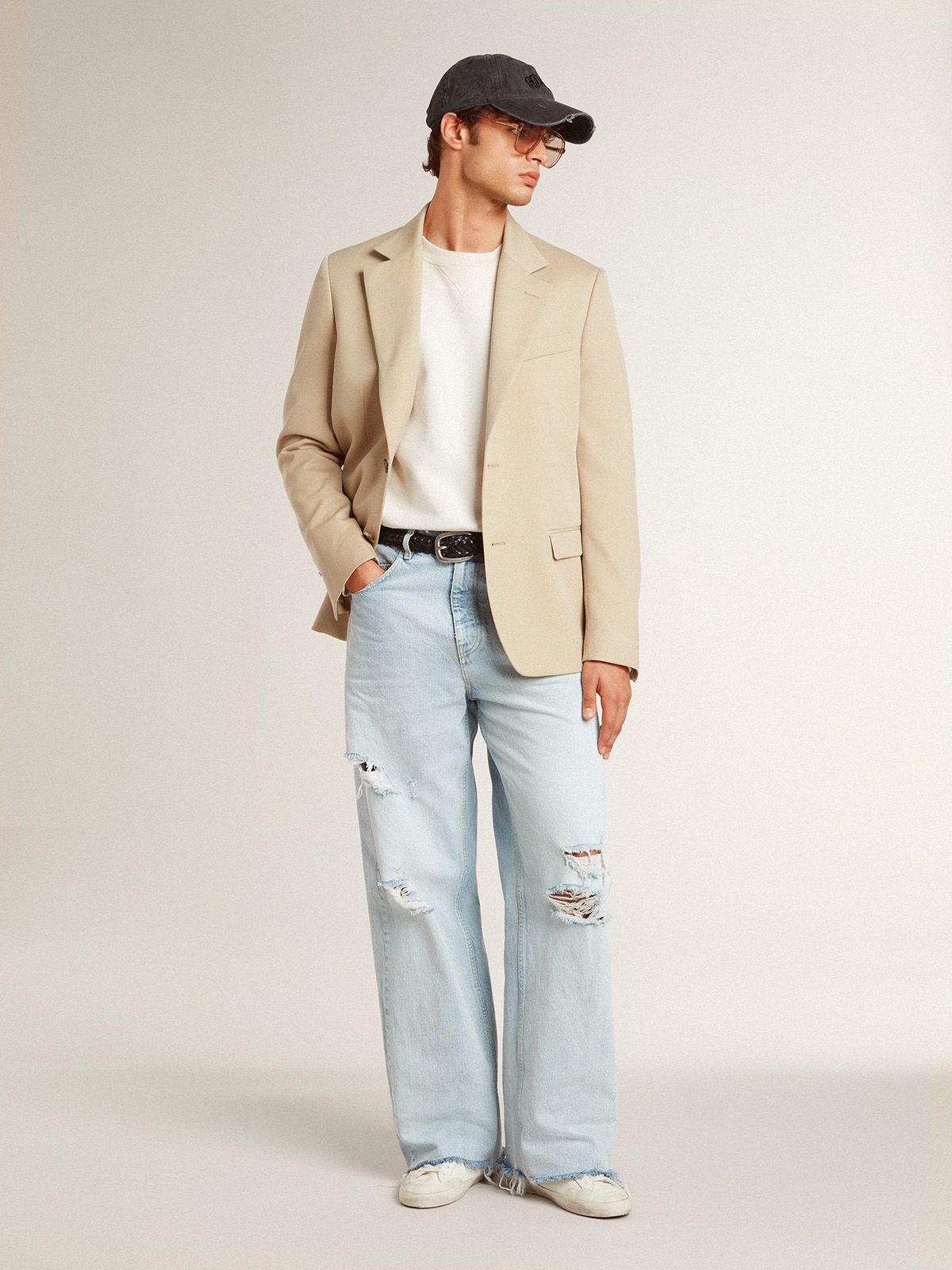 Golden Goose - Men's Super-Star LTD in nappa with metallic star and nubuck heel tab in