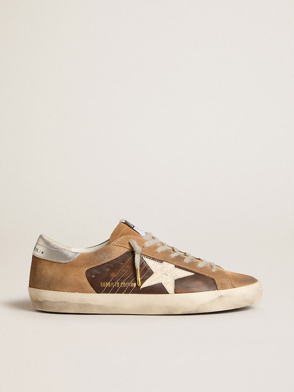 Golden Goose - Super-Star LTD in brown leather and tobacco suede with white star in 