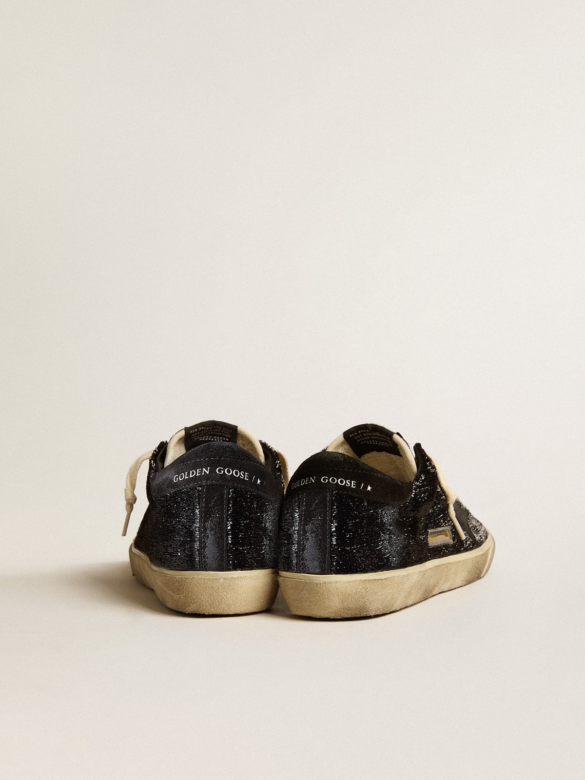 Golden Goose - Men’s Super-Star in black velvet and suede with black suede star in 