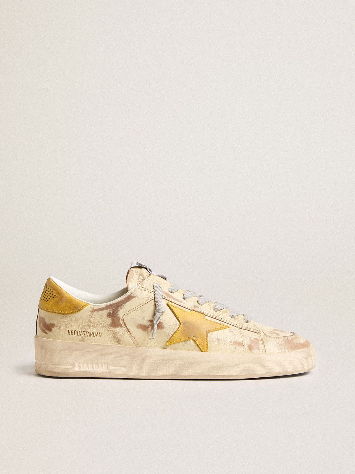 スニーカー Golden Golden Stardan Sneakers Men's Stardan in beige leather with honey-colored nubuck