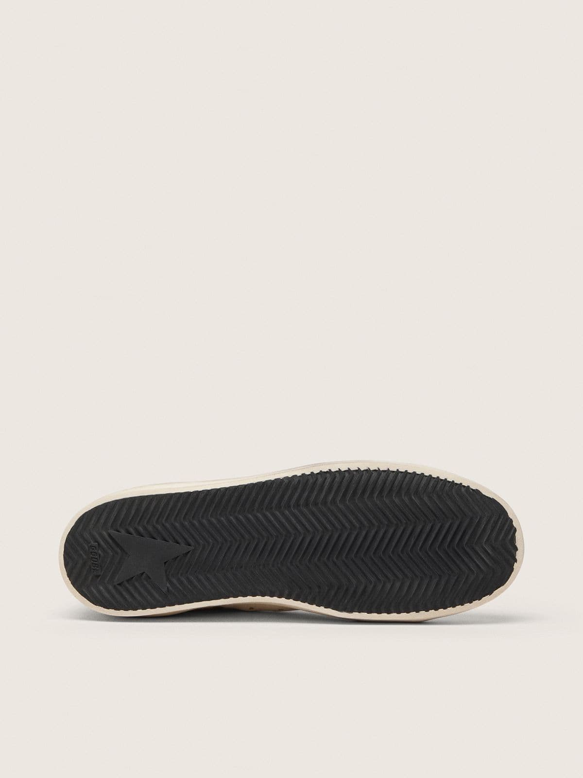 Golden Goose - Stardan pour homme en cuir blanc avec &eacute;toile et contrefort en cuir vert militaire &agrave; imprim&eacute; python in 