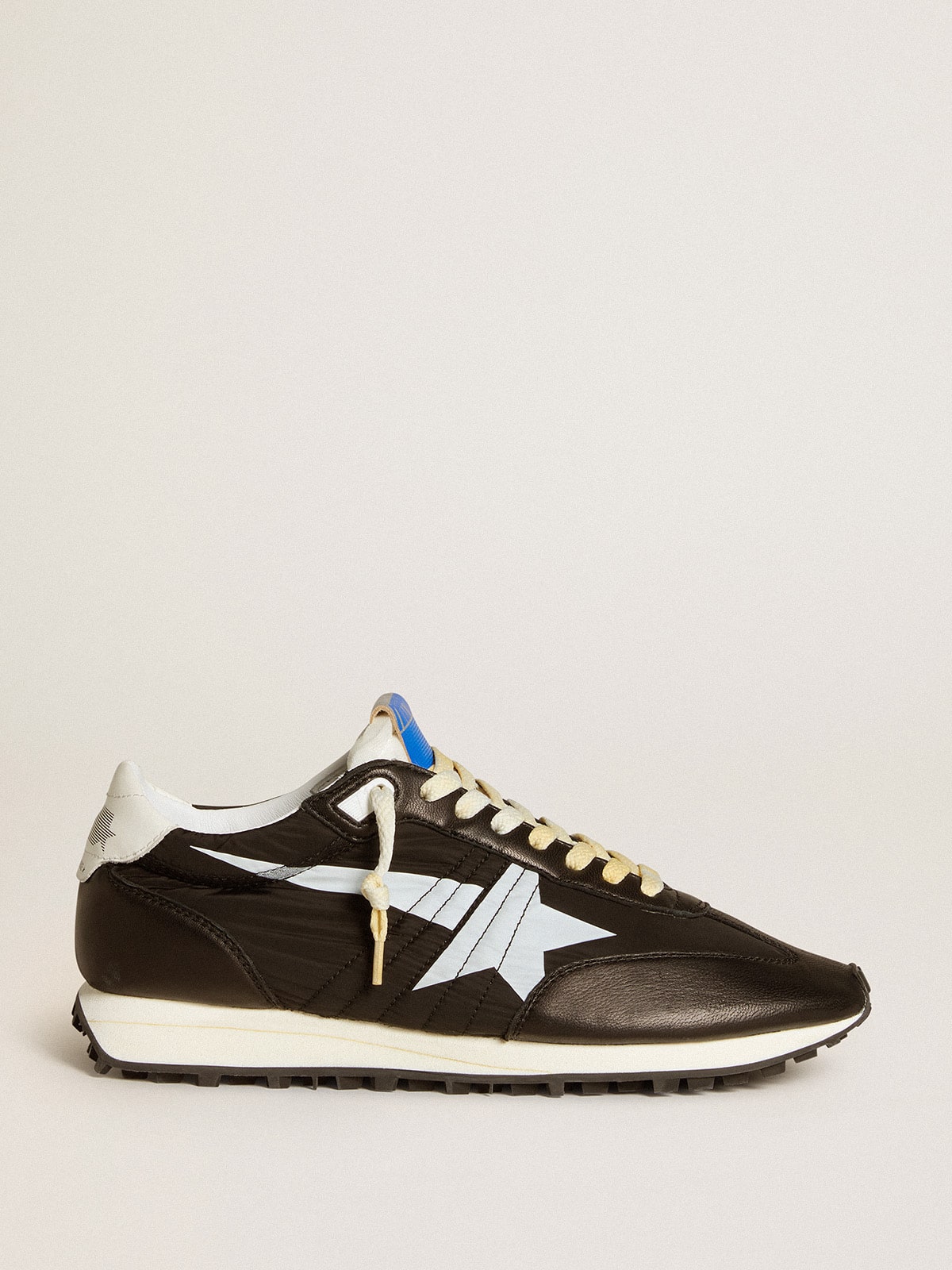 Golden Goose - Men’s Marathon with black nylon upper and white star in 