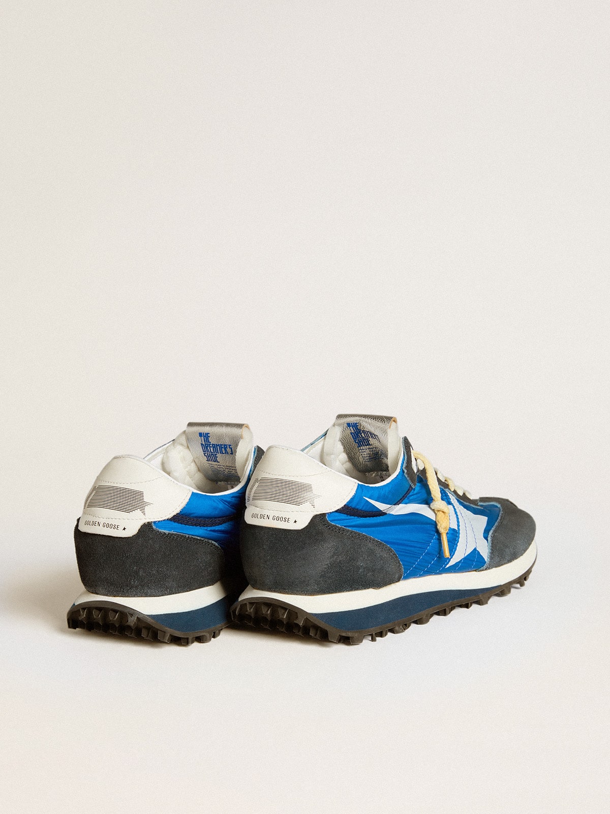 Golden Goose - Men’s Marathon with blue nylon upper and white star in 