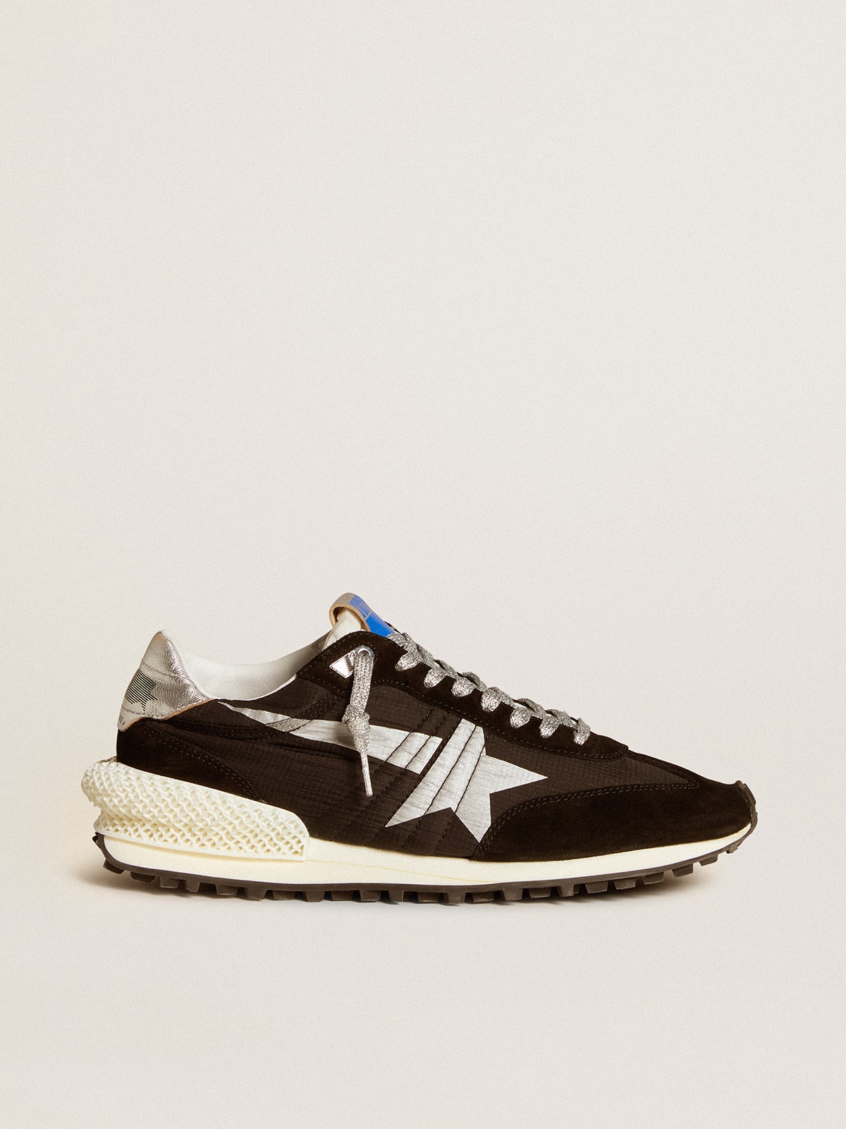 Golden Goose Marathon Man With Nylon upper Ripstop Color Black And Silver Star, Man, Size: 41