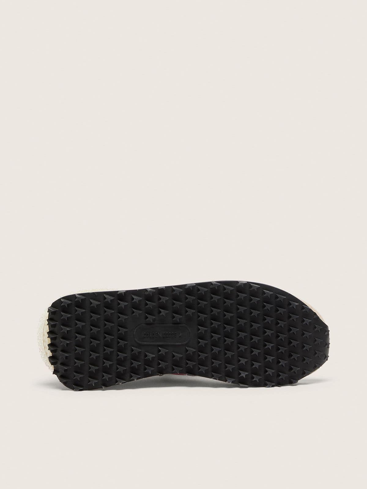 Golden Goose - Marathon Uomo in nylon rosa e suede oro con stella stampata nera in 