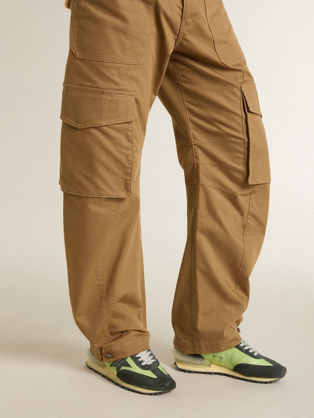 Golden Goose - Men's Marathon with green nylon upper and black star in 