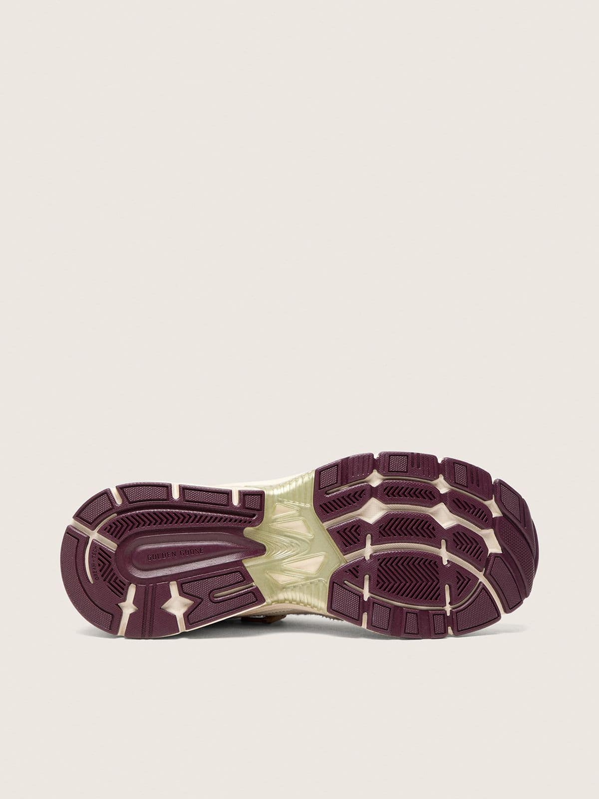 Golden Goose - Lightstar Uomo CNY in mesh e pelle bianca con stella in TPU rosso vino in 