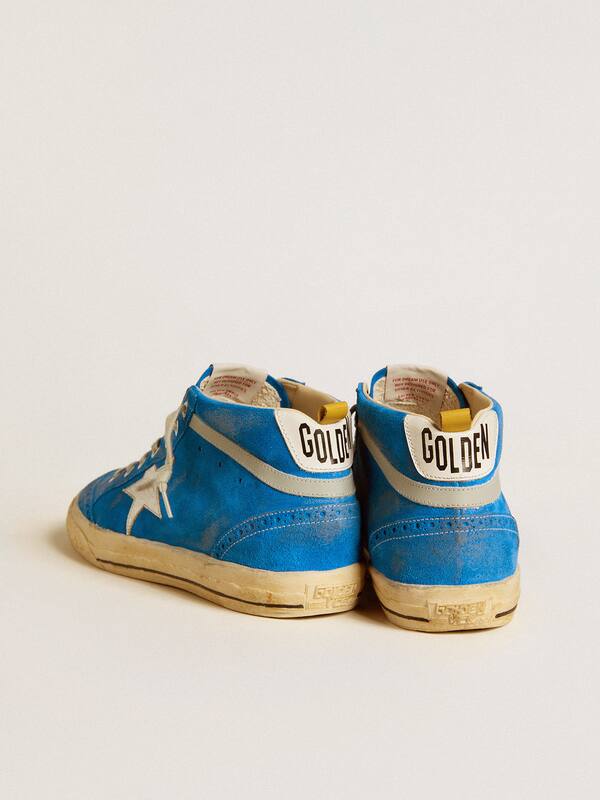 Golden Goose - Men's Mid Star in suede with metallic leather star and leather heel tab in 