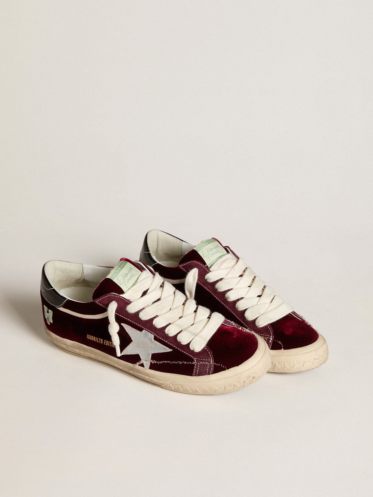 Men s Super Star LTD in velvet with metallic leather star and heel tab Golden Goose