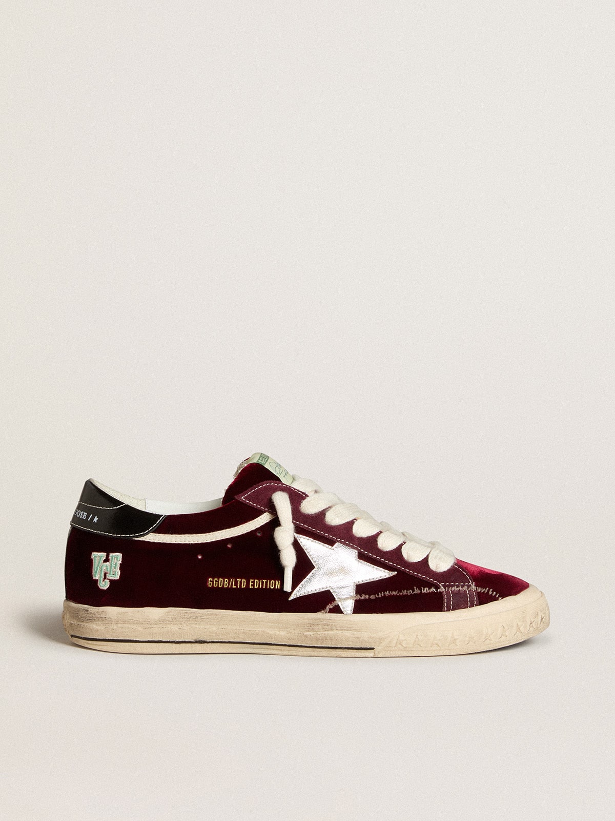 Golden Goose - Super-Star Uomo LTD in velluto con stella e talloncino in pelle laminata in 