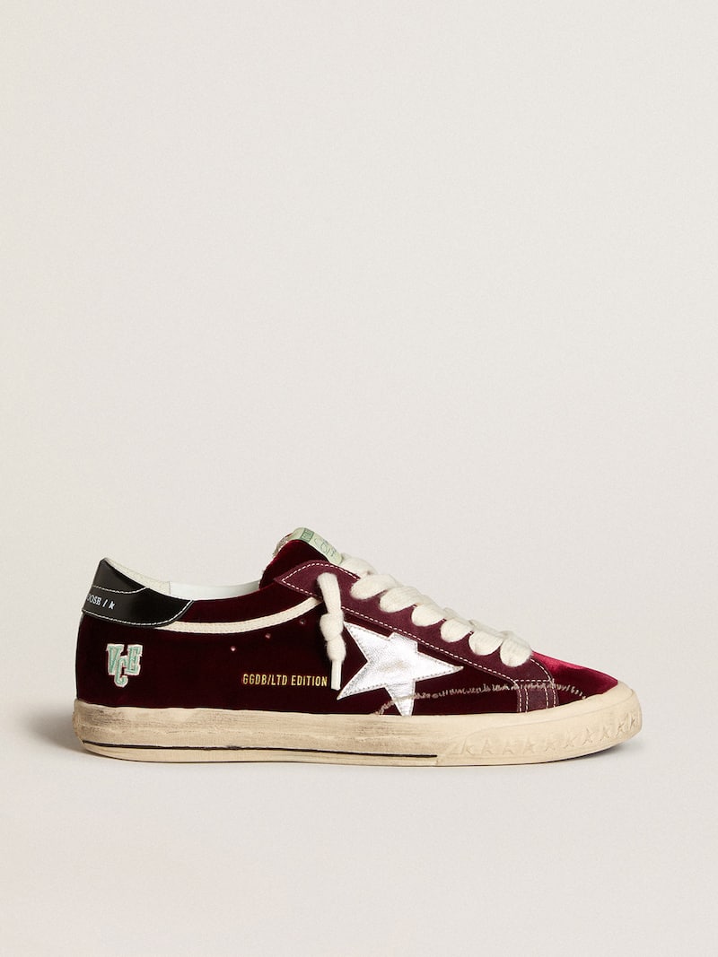 Men’s Super-Star LTD in velvet with metallic leather star and heel tab