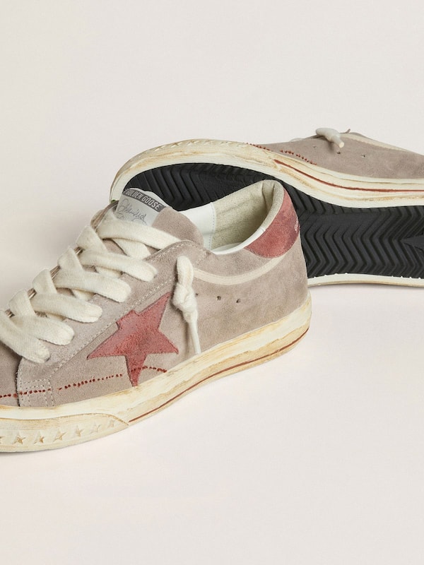 Men's Super-Star LTD in gray suede with red waxed suede star and heel tab