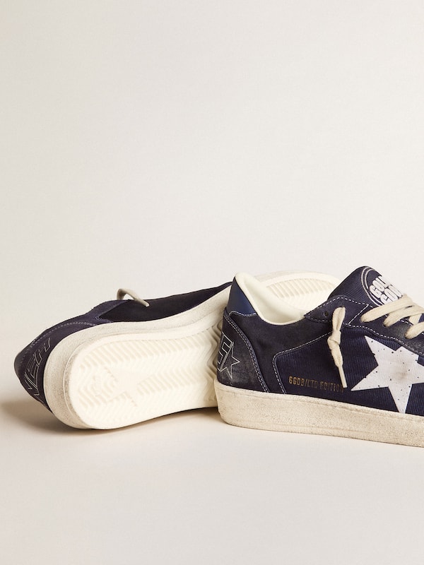 Golden Goose - Ball Star LTD in blue suede and nylon with white star and blue heel tab in 