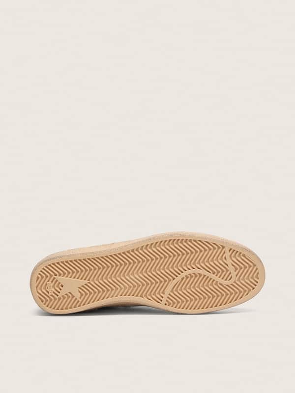 Golden Goose - Ball Star LTD uomo in cavallino bianco e suede grigio con stella verde in 