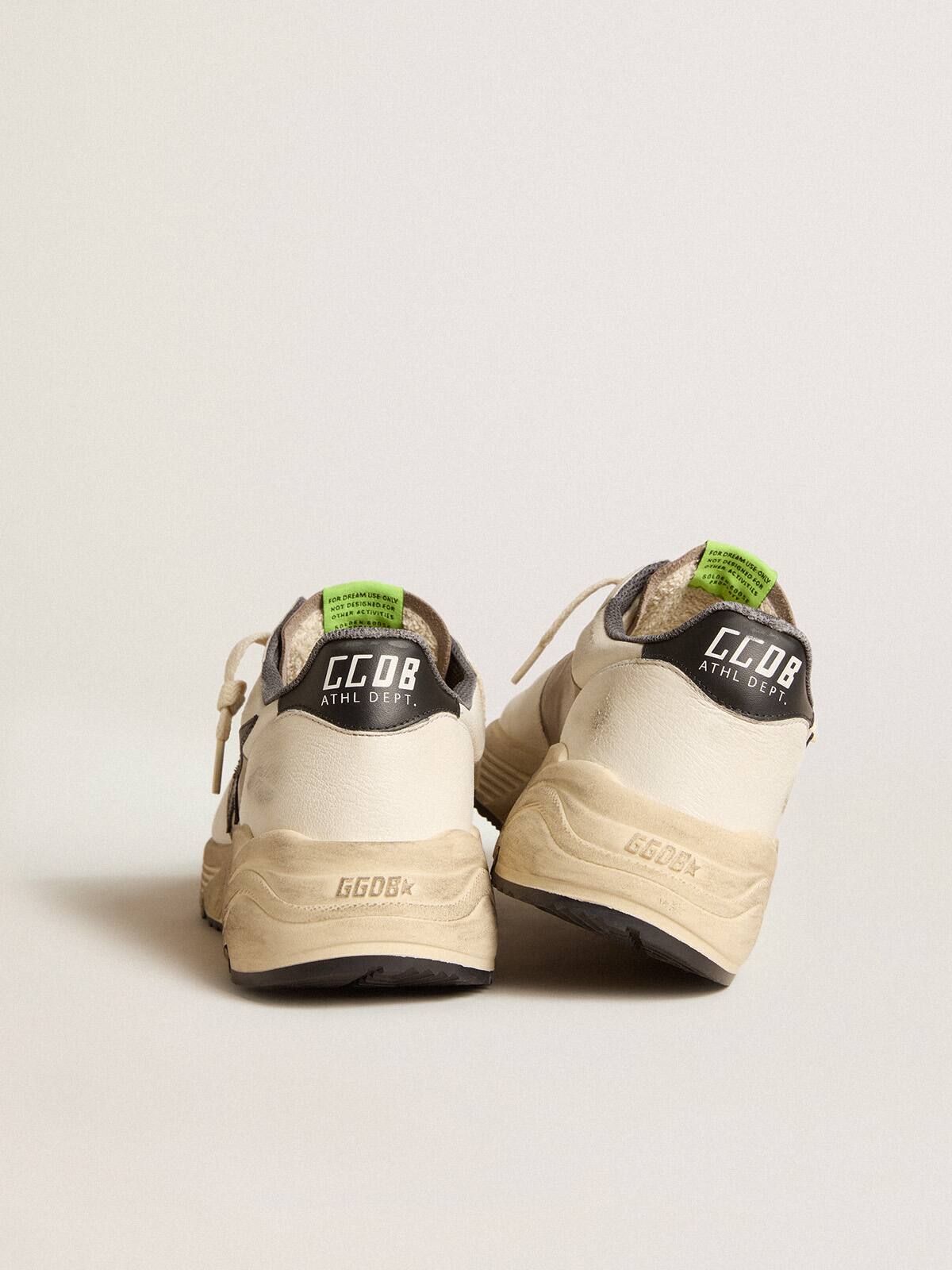 Men's Running Sole LTD in gray leather and white nappa with