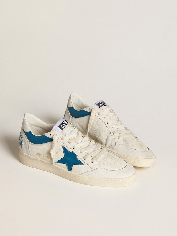 Golden Goose - Ball Star LTD in nappa with turquoise leather star and white heel tab in 