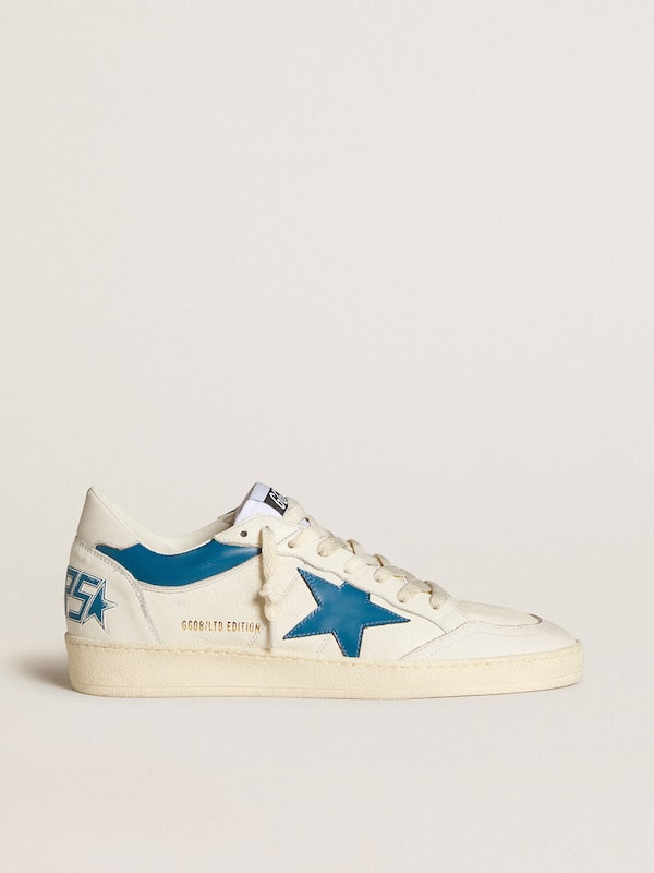 Golden Goose - Ball Star LTD in nappa with turquoise leather star and white heel tab in 