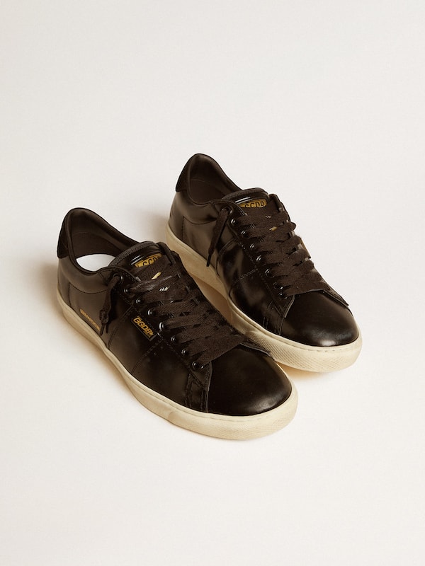 Golden Goose - Men's Matchstar in black leather with black suede heel tab in 