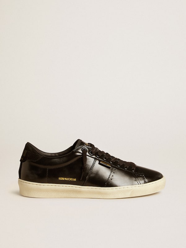 Golden Goose - Men's Matchstar in black leather with black suede heel tab in 