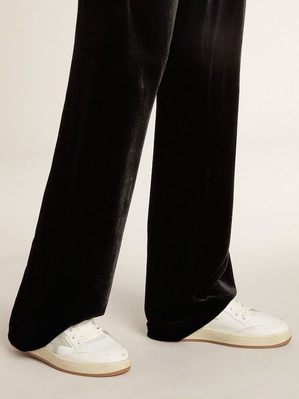 Golden Goose - Ball Star with ice-gray suede star and glossy black leather heel tab in 