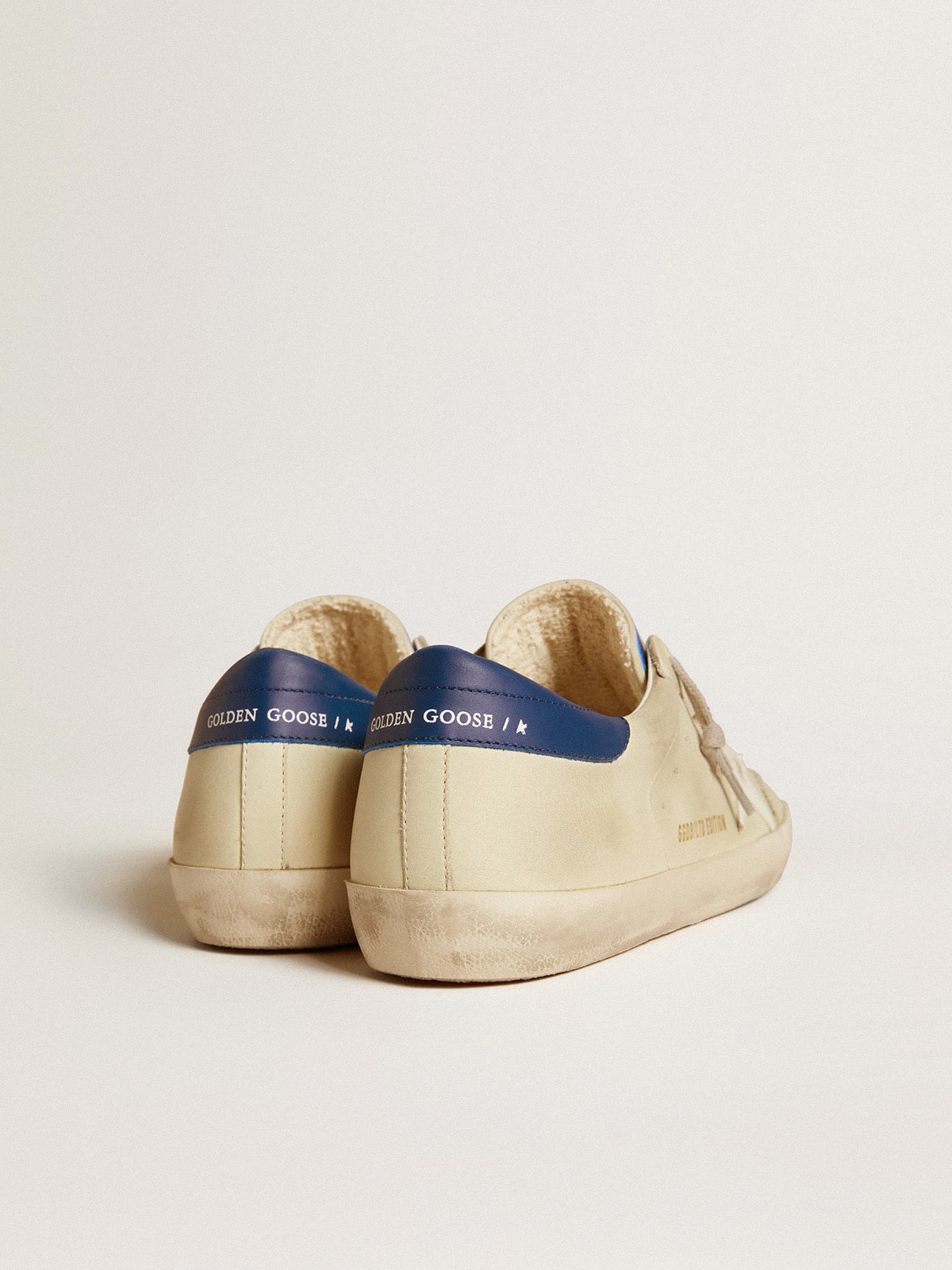 Golden Goose - Super-Star LTD in nubuck with white leather star and blue heel tab in 