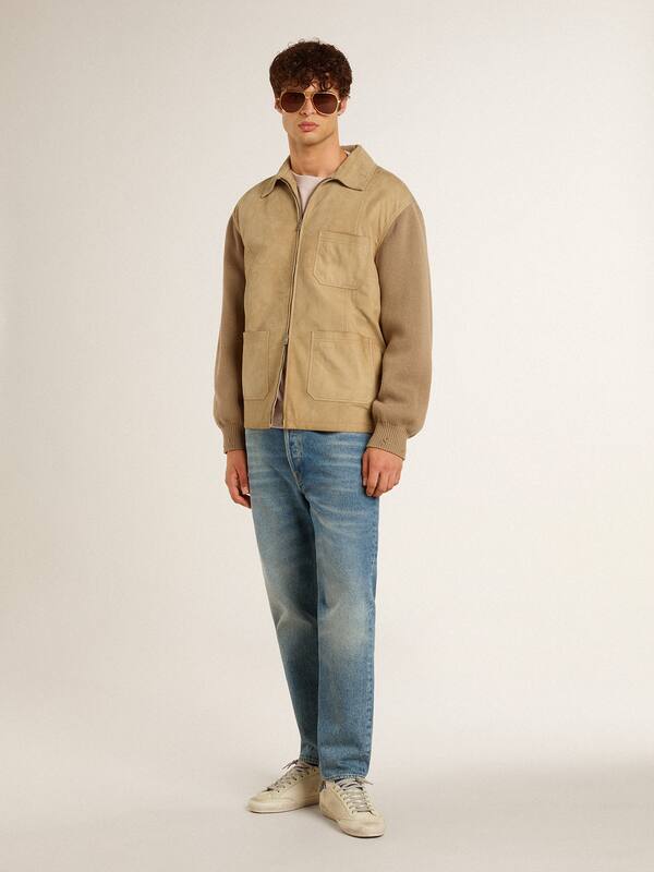 Golden Goose - Men's Super-Star LTD in nubuck with white leather star and blue heel tab in 