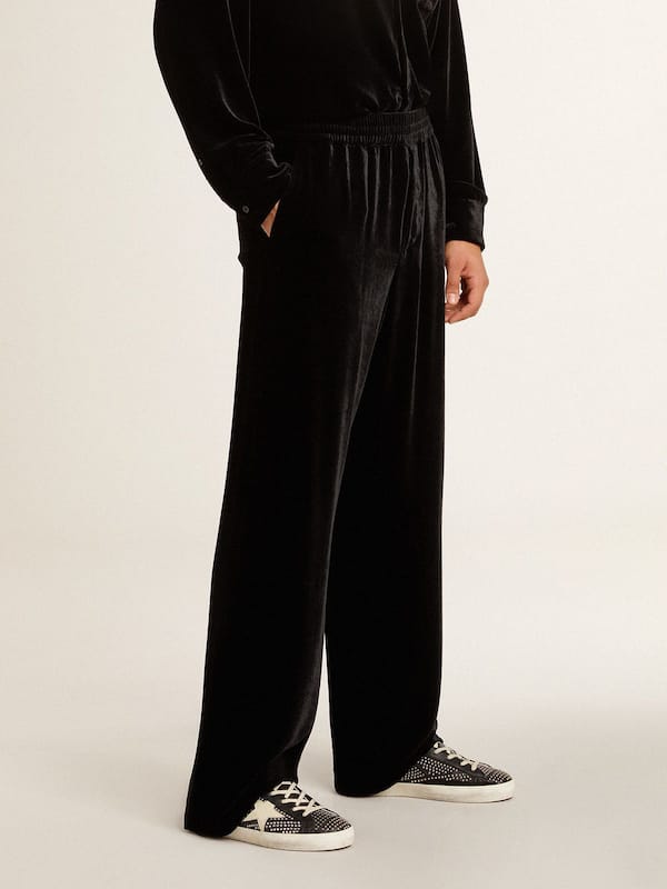 Golden Goose - Men’s Super-Star in studded black nappa with white leather star in 