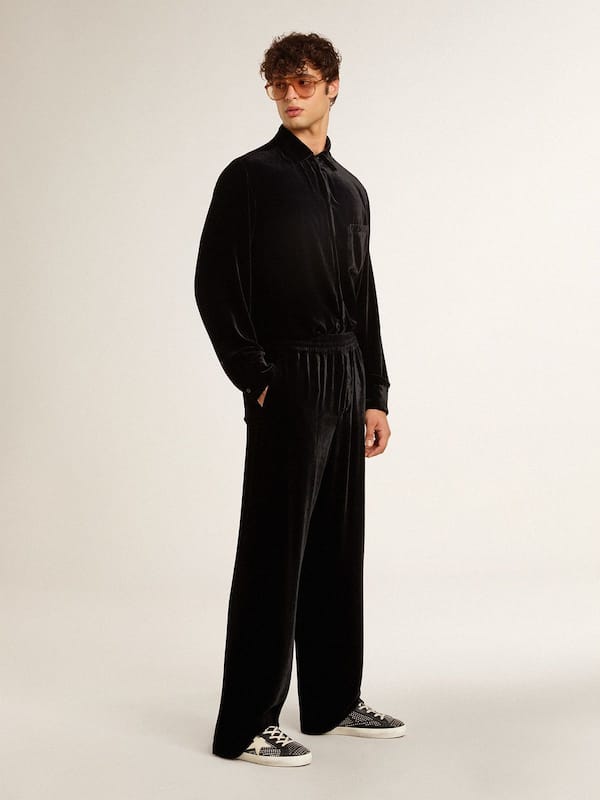 Golden Goose - Men’s Super-Star in studded black nappa with white leather star in 