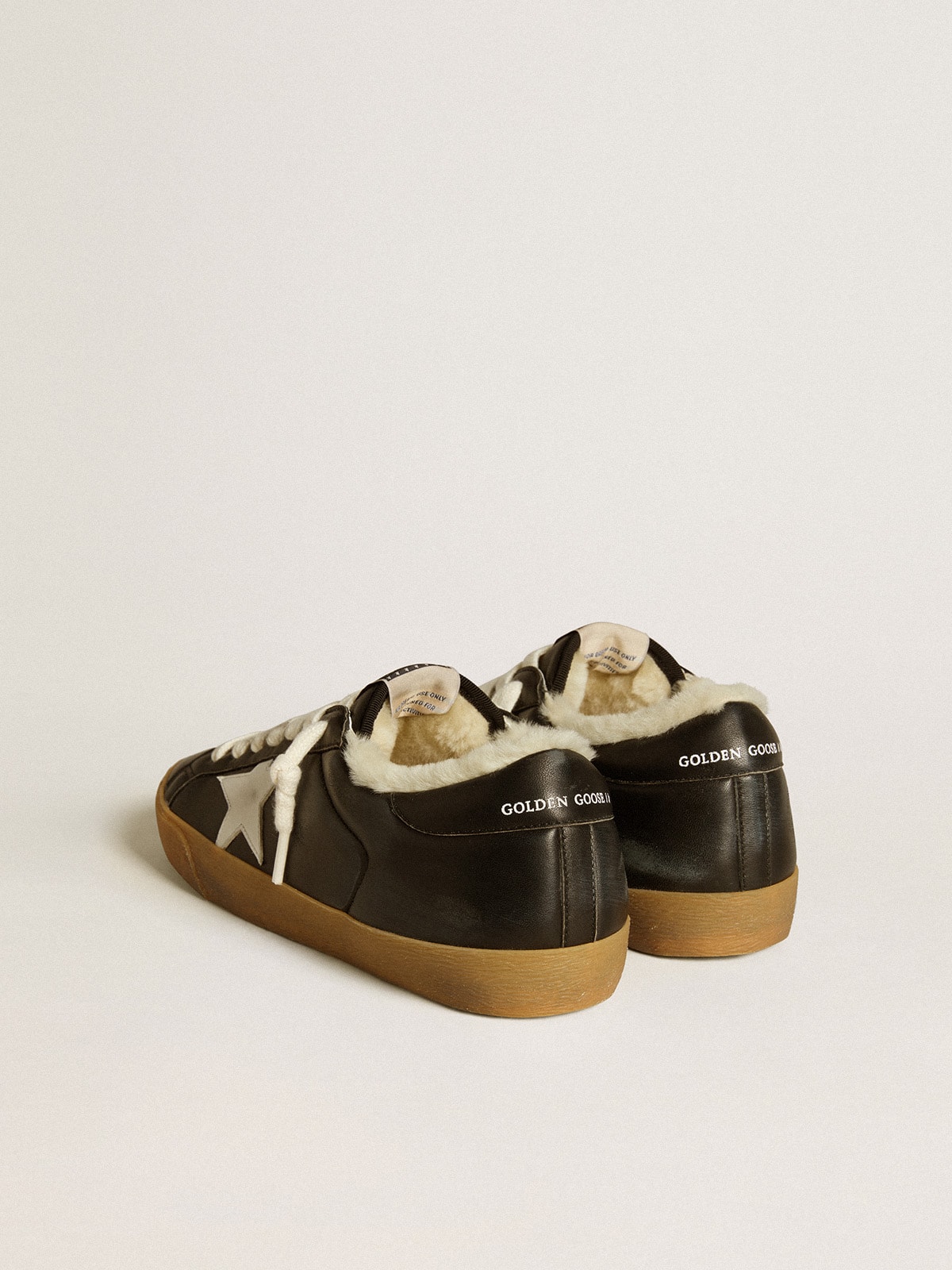 Golden Goose - Super-Star in matelassé nappa with leather star and shearling lining in 